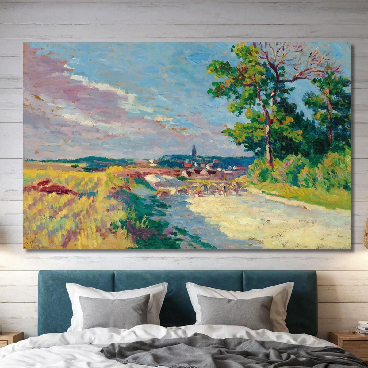 Landscape At Méréville Maximilien Luce mlc84 canvas print 