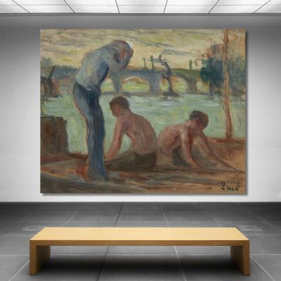 Figures On The Banks Of The Seine Maximilien Luce mlc87 canvas print 