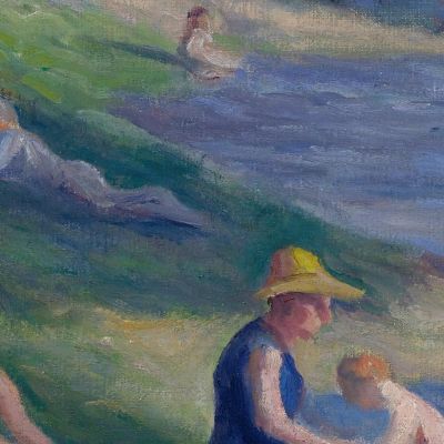 Beach At Méricourt Maximilien Luce mlc90 canvas print