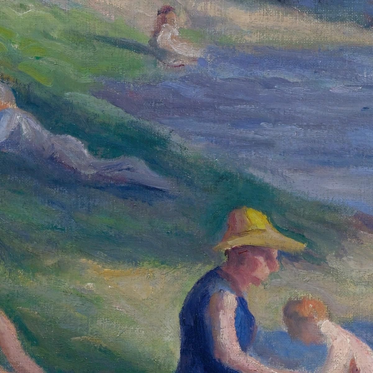 Beach At Méricourt Maximilien Luce mlc90 canvas print