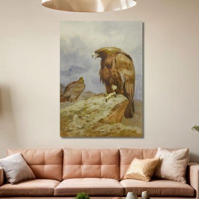 A Pair Of Golden Eagles Archibald Thorburn ath9 canvas print 