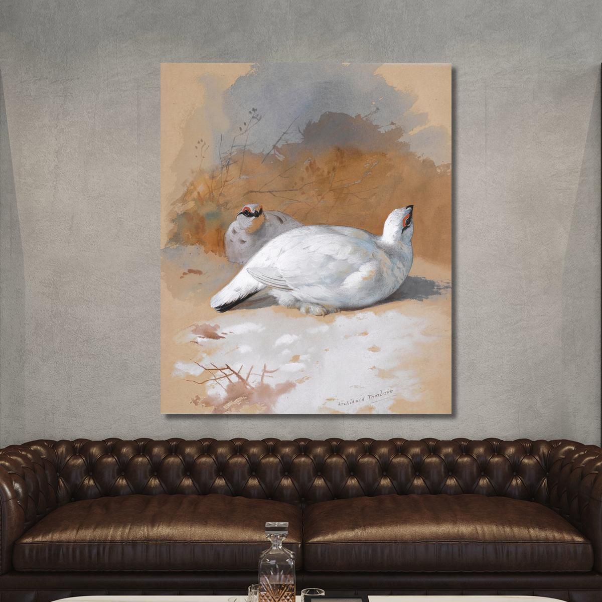A  Brace Of Ptarmigan In The Snow Archibald Thorburn ath18 canvas print 