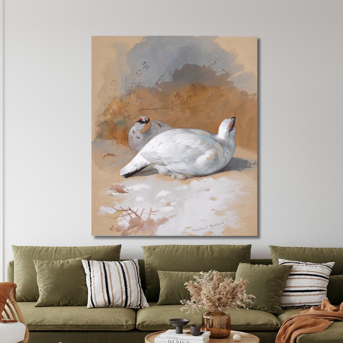 A  Brace Of Ptarmigan In The Snow Archibald Thorburn ath18 canvas print 