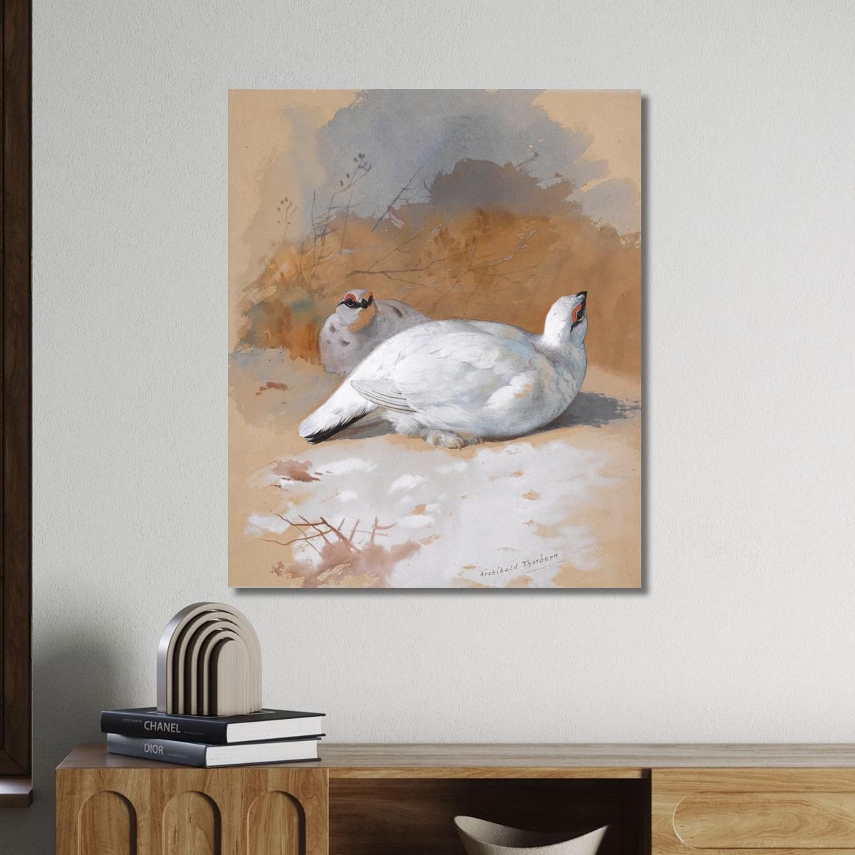 A  Brace Of Ptarmigan In The Snow Archibald Thorburn ath18 canvas print 