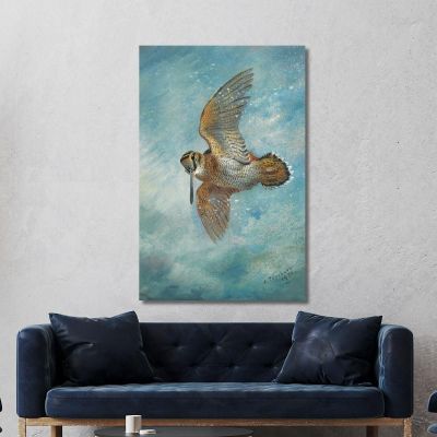 Caught In A Blizzard Woodcock Archibald Thorburn ath35 canvas print 
