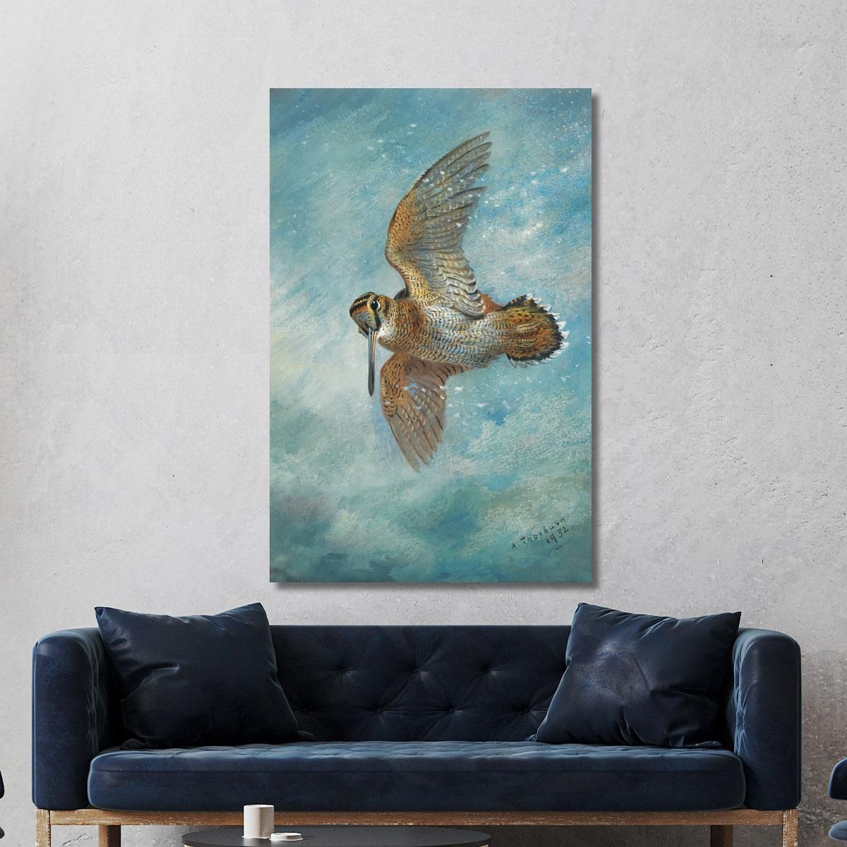 Caught In A Blizzard Woodcock Archibald Thorburn ath35 canvas print 