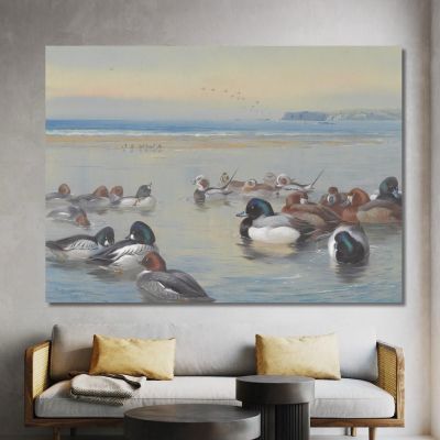 Ducks Along The Shoreline Archibald Thorburn ath43 canvas print 