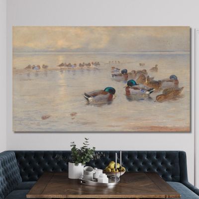 Mallards On A Lake Archibald Thorburn ath67 canvas print 