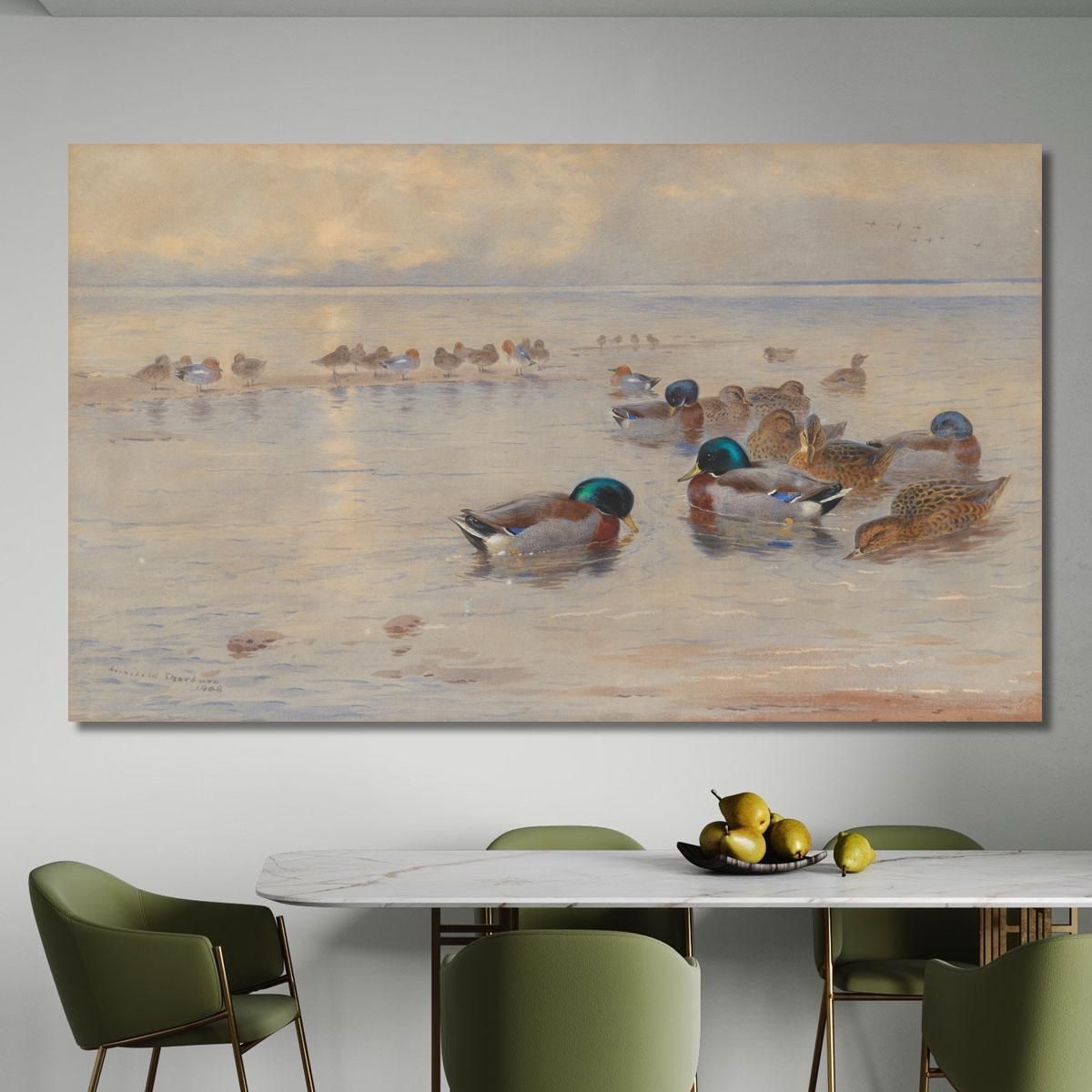 Mallards On A Lake Archibald Thorburn ath67 canvas print 