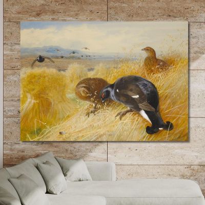 On The Stooksblackgame Archibald Thorburn ath71 canvas print 