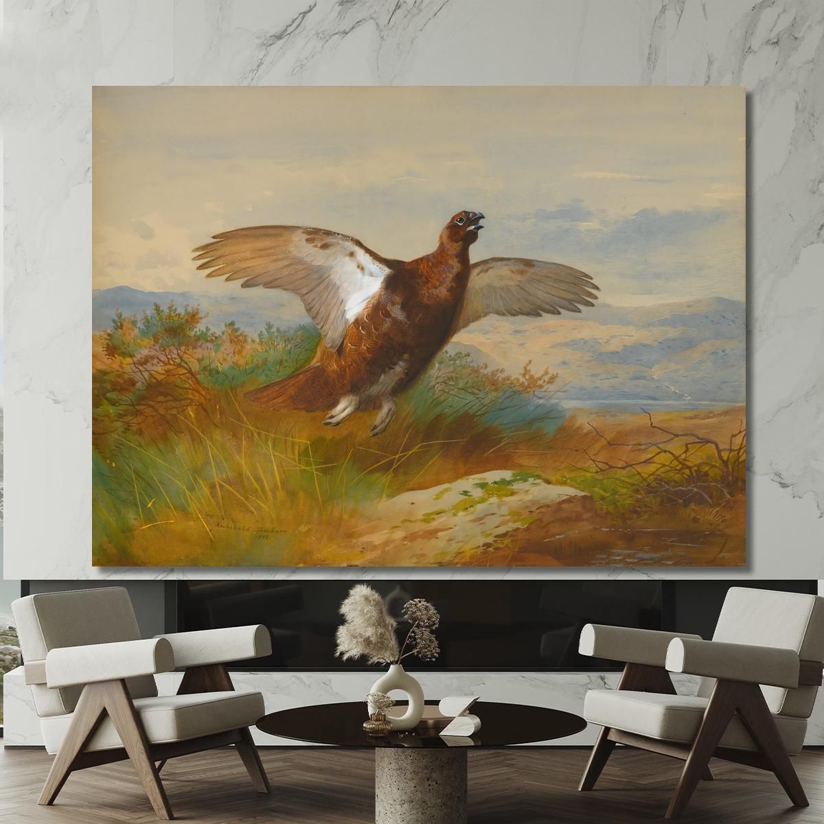 Red Grouse In Flight Archibald Thorburn ath86 canvas print 