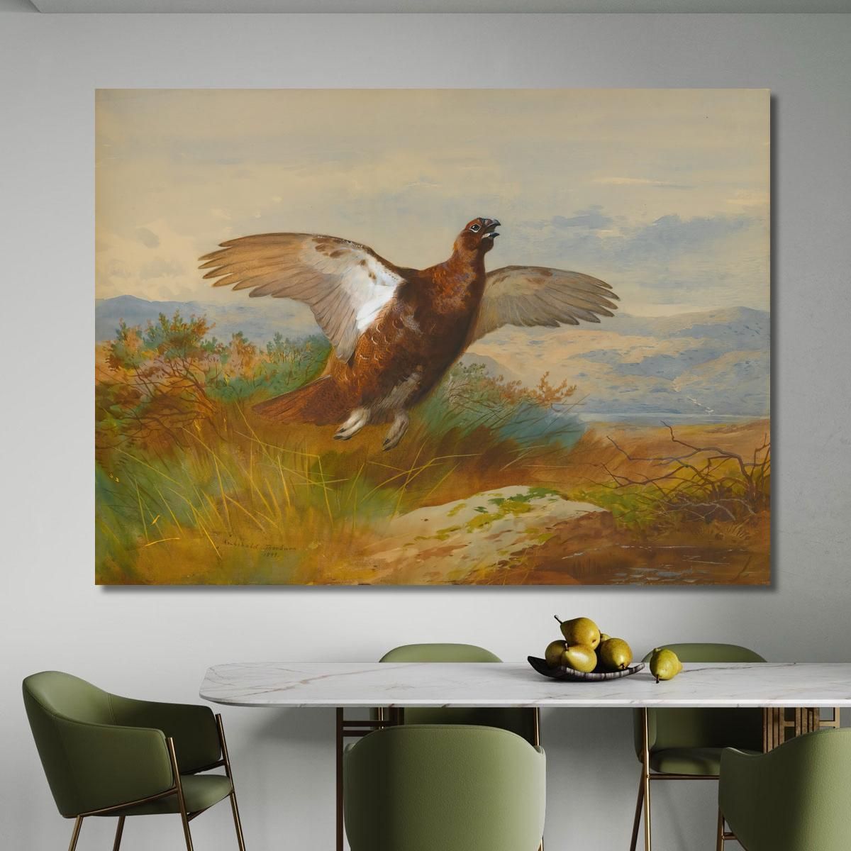 Red Grouse In Flight Archibald Thorburn ath86 canvas print 