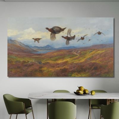 Swerving From The Guns-Red Grouse Archibald Thorburn ath98 canvas print 