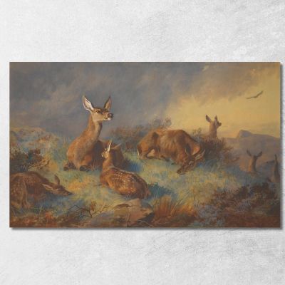 The Watchful Hinds Archibald Thorburn ath104 canvas print 