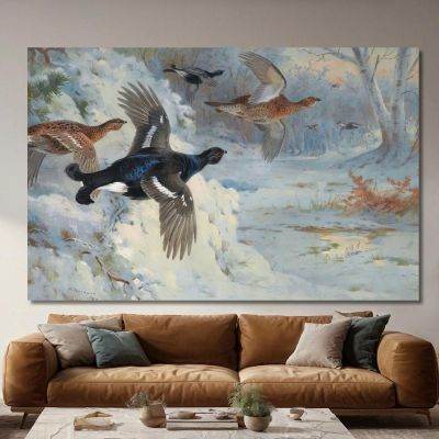 Through The Snowy Coverts-Blackgame Archibald Thorburn ath105 canvas print 