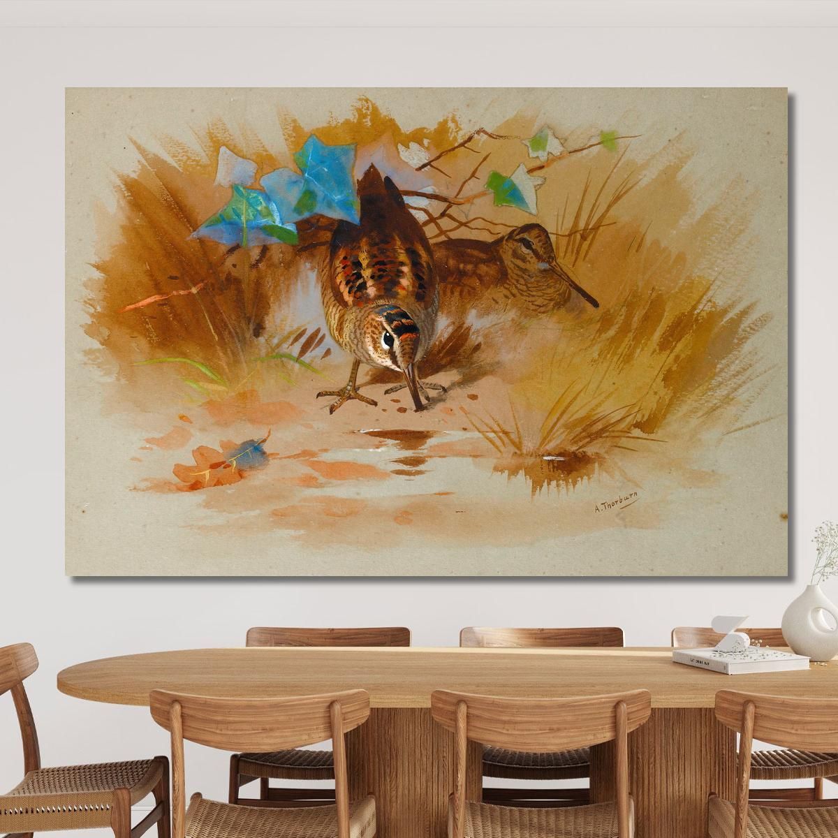 Woodcock In A Sandy Hollow Archibald Thorburn ath113 canvas print 