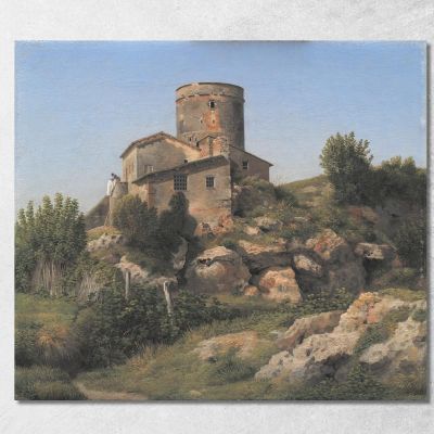 A Building Near Tor Di Quinto Outside Rome Christoffer Wilhelm Eckersberg cwe1 canvas print 