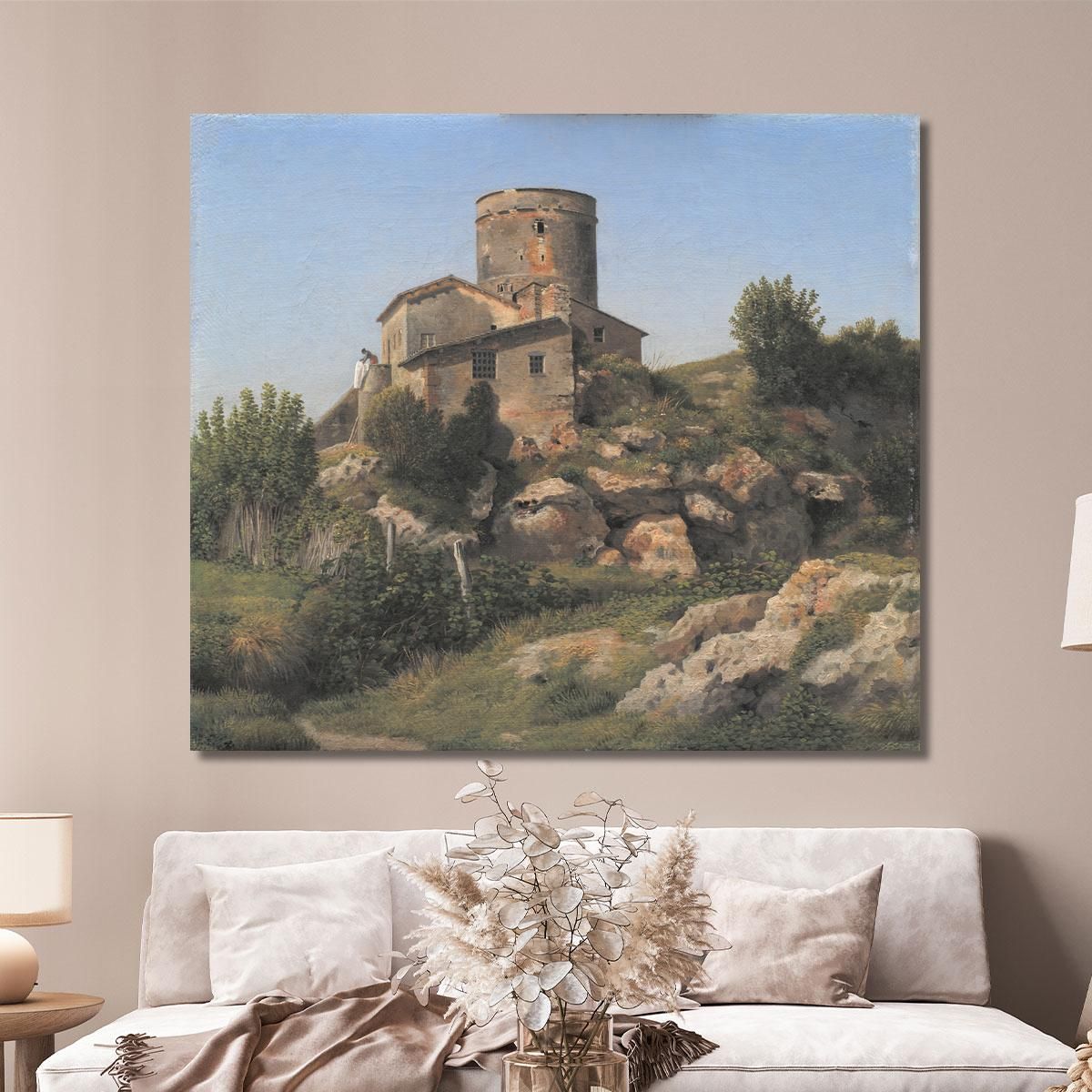 A Building Near Tor Di Quinto Outside Rome Christoffer Wilhelm Eckersberg cwe1 canvas print 