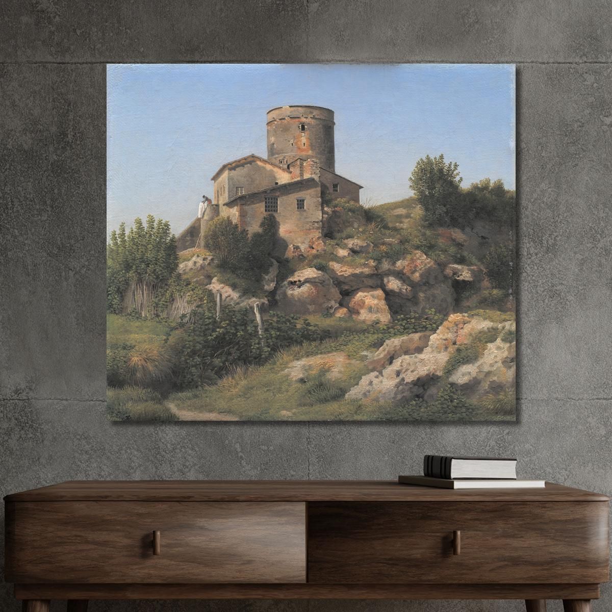 A Building Near Tor Di Quinto Outside Rome Christoffer Wilhelm Eckersberg cwe1 canvas print 