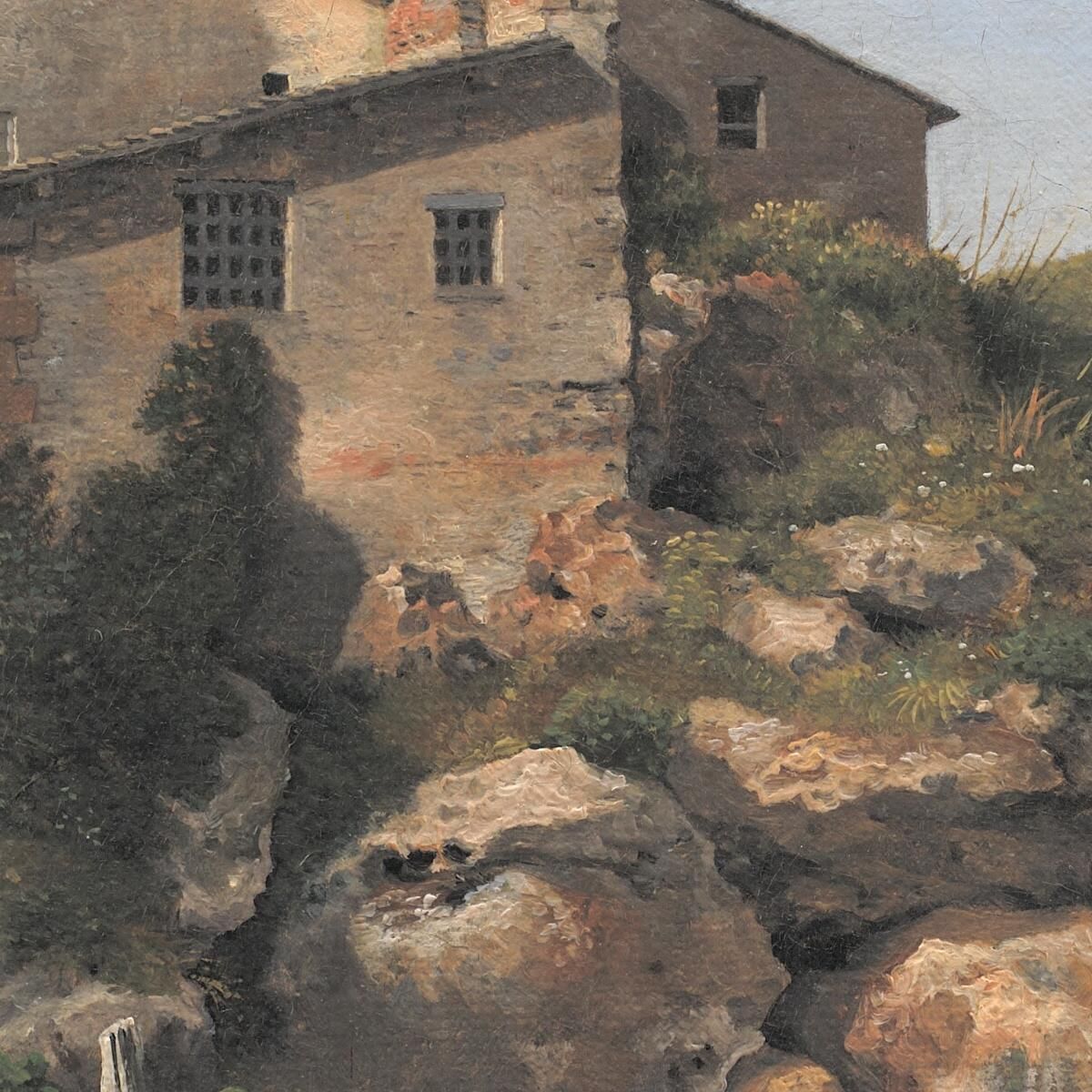 A Building Near Tor Di Quinto Outside Rome Christoffer Wilhelm Eckersberg cwe1 canvas print