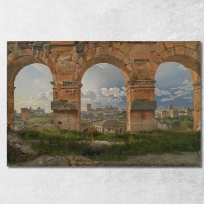 A View Through Three Arches Of The Third Storey Of The Colosseum Christoffer Wilhelm Eckersberg cwe9 canvas print 