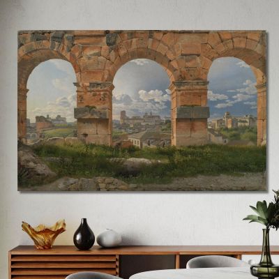 A View Through Three Arches Of The Third Storey Of The Colosseum Christoffer Wilhelm Eckersberg cwe9 canvas print 