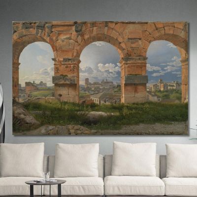 A View Through Three Arches Of The Third Storey Of The Colosseum Christoffer Wilhelm Eckersberg cwe9 canvas print 