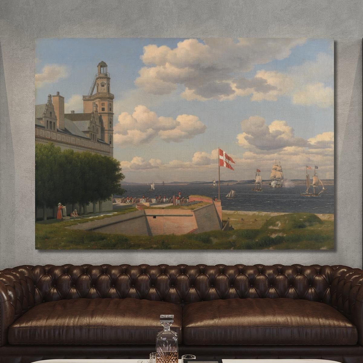A View Towards The Swedish Coast From The Ramparts Of Kronborg Castle Christoffer Wilhelm Eckersberg cwe10 canvas print 