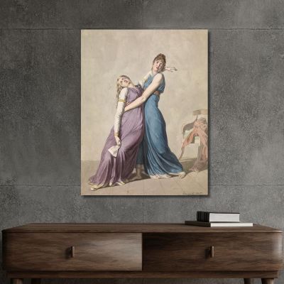 A Woman Supporting Another Woman Who Has Fainted Upon Reading A Letter Christoffer Wilhelm Eckersberg cwe11 canvas print 