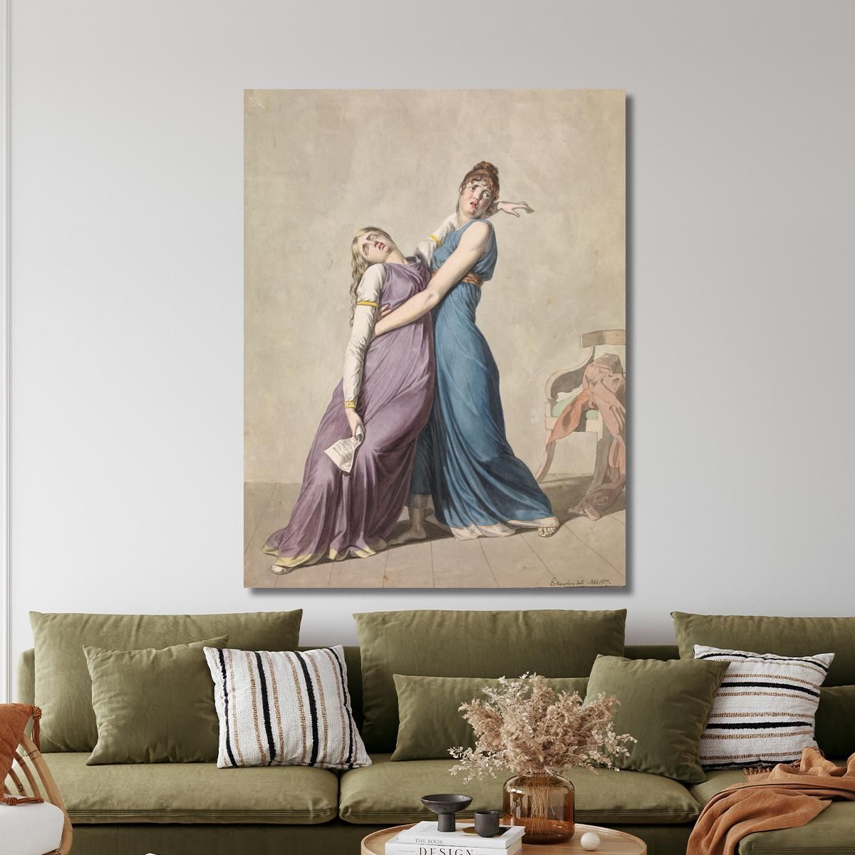 A Woman Supporting Another Woman Who Has Fainted Upon Reading A Letter Christoffer Wilhelm Eckersberg cwe11 canvas print 