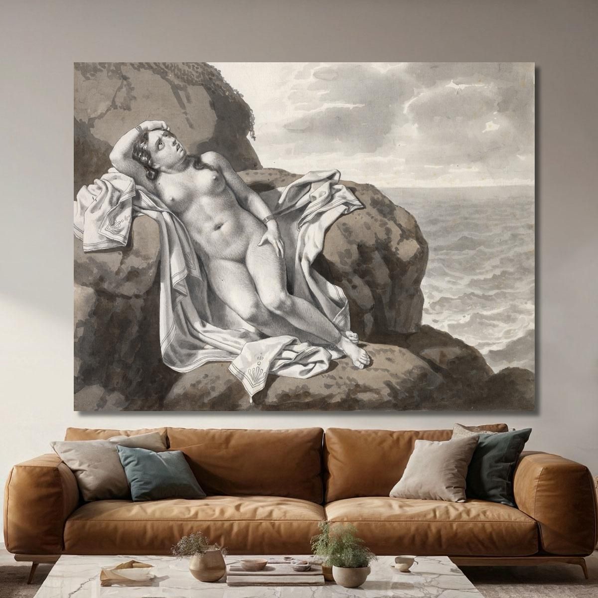 Andromeda Chained To A Rock Christoffer Wilhelm Eckersberg cwe15 canvas print 