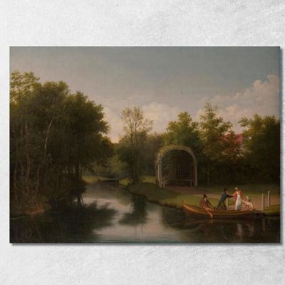Arbour In The Park Of Sanderumgaard Manor Christoffer Wilhelm Eckersberg cwe16 canvas print 