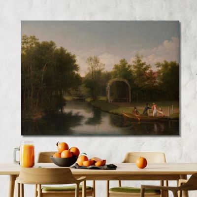 Arbour In The Park Of Sanderumgaard Manor Christoffer Wilhelm Eckersberg cwe16 canvas print 