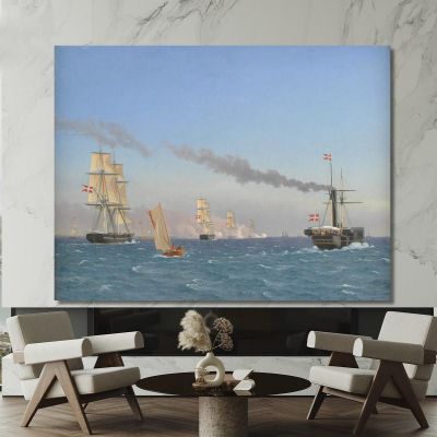 Christian Viii Aboard His Steamship 'Ægir' Christoffer Wilhelm Eckersberg cwe19 canvas print 