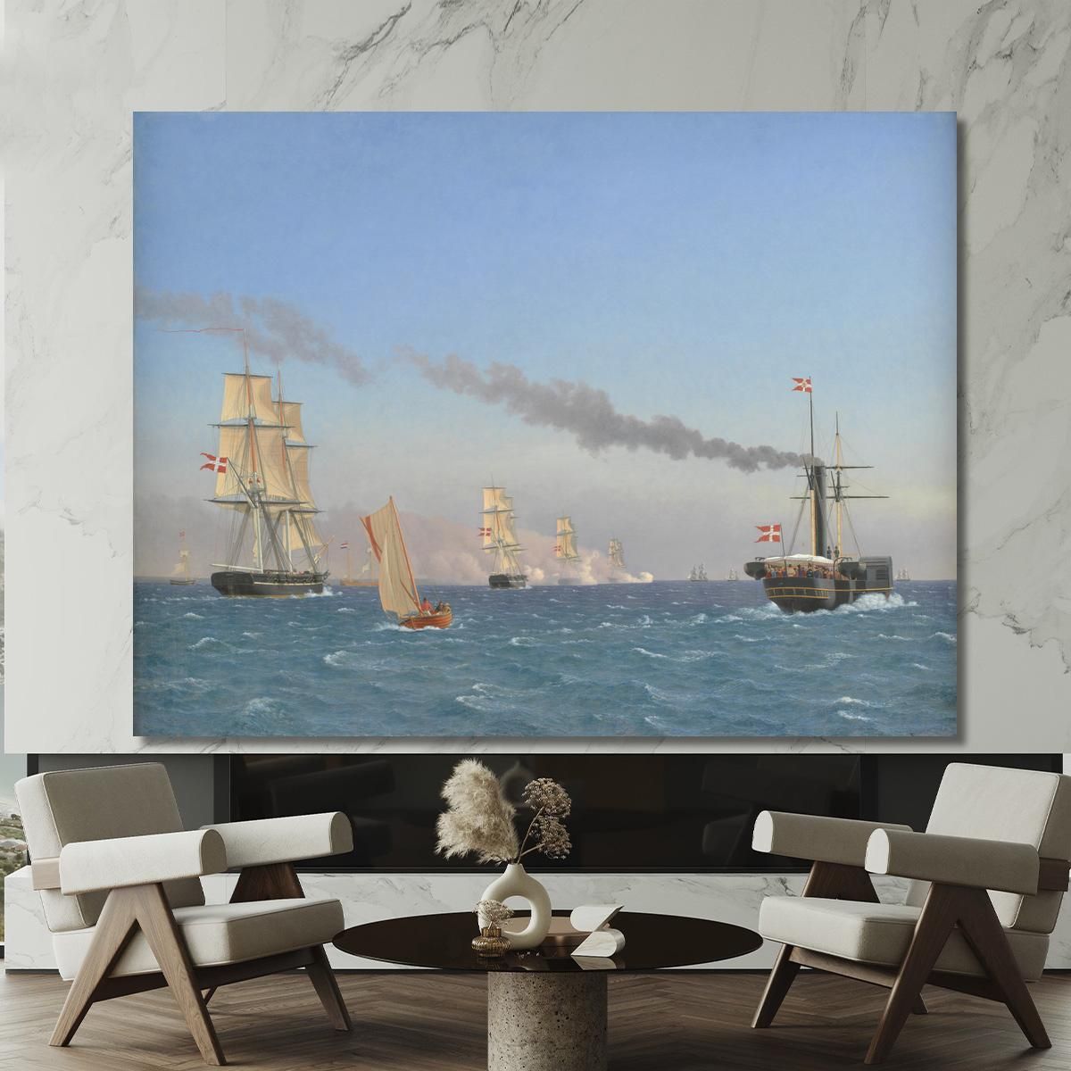 Christian Viii Aboard His Steamship 'Ægir' Christoffer Wilhelm Eckersberg cwe19 canvas print 