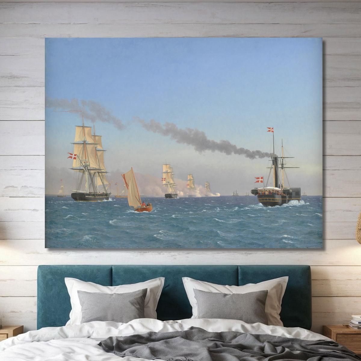 Christian Viii Aboard His Steamship 'Ægir' Christoffer Wilhelm Eckersberg cwe19 canvas print 