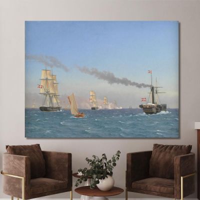 Christian Viii Aboard His Steamship 'Ægir' Christoffer Wilhelm Eckersberg cwe19 canvas print 