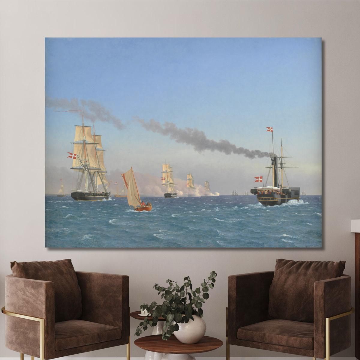 Christian Viii Aboard His Steamship 'Ægir' Christoffer Wilhelm Eckersberg cwe19 canvas print 