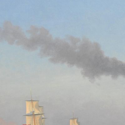 Christian Viii Aboard His Steamship 'Ægir' Christoffer Wilhelm Eckersberg cwe19 canvas print