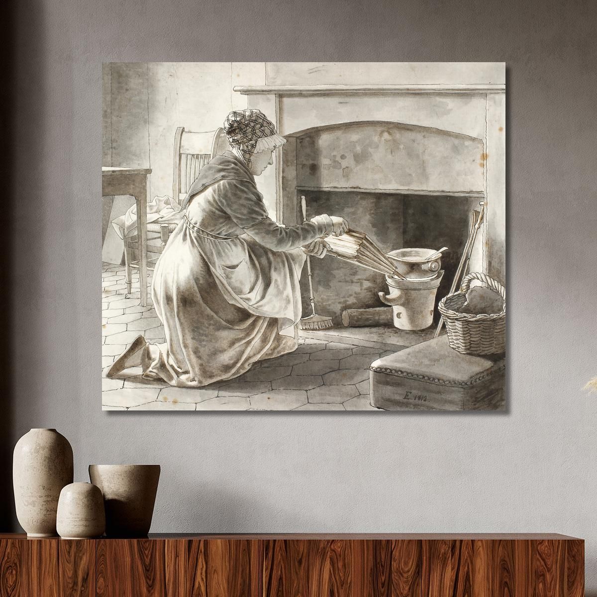 Food Is Prepared: Eckersberg'S Hostess In Paris Christoffer Wilhelm Eckersberg cwe27 canvas print 