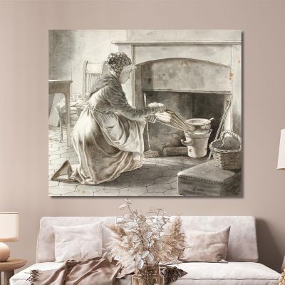 Food Is Prepared: Eckersberg'S Hostess In Paris Christoffer Wilhelm Eckersberg cwe27 canvas print 