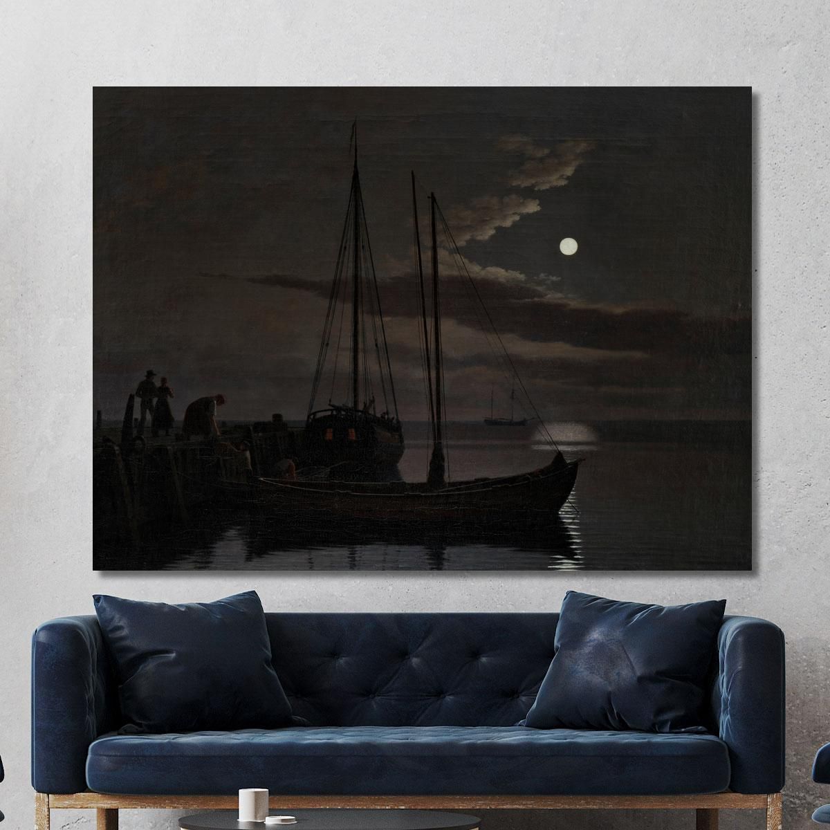 Moonlight Picture Christoffer Wilhelm Eckersberg cwe39 canvas print 