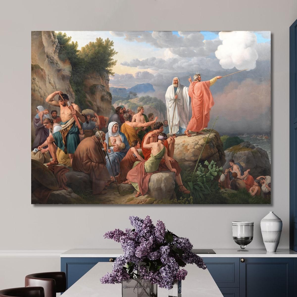 Moses Lets The Red Sea Return And Pharaoh'S Army Is Overwhelmed Christoffer Wilhelm Eckersberg cwe40 canvas print 