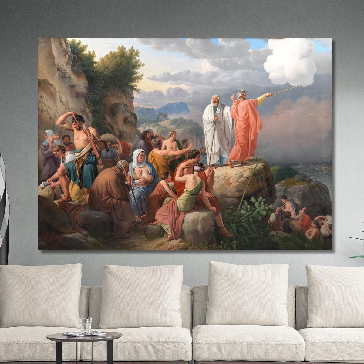 Moses Lets The Red Sea Return And Pharaoh'S Army Is Overwhelmed Christoffer Wilhelm Eckersberg cwe40 canvas print 