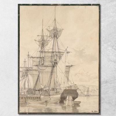 Sailing Vessels At Wilders Plads Copenhagen Christoffer Wilhelm Eckersberg cwe57 canvas print 