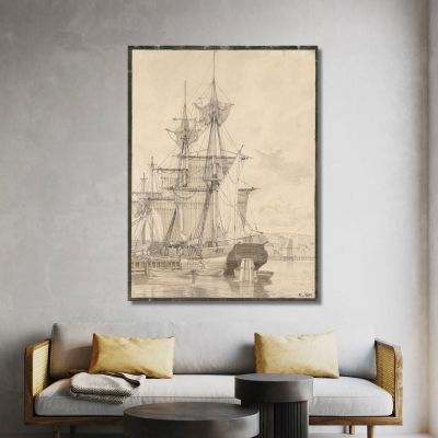 Sailing Vessels At Wilders Plads Copenhagen Christoffer Wilhelm Eckersberg cwe57 canvas print 