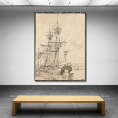 Sailing Vessels At Wilders Plads Copenhagen Christoffer Wilhelm Eckersberg cwe57 canvas print 