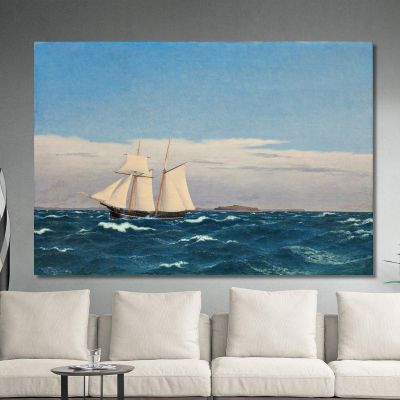Seascape With The Island Of Hjelm And The Coast Of Jutland Christoffer Wilhelm Eckersberg cwe59 canvas print 