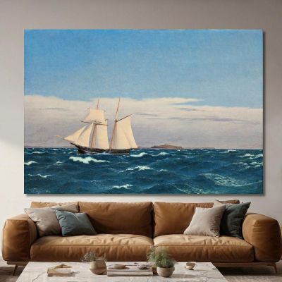 Seascape With The Island Of Hjelm And The Coast Of Jutland Christoffer Wilhelm Eckersberg cwe59 canvas print 
