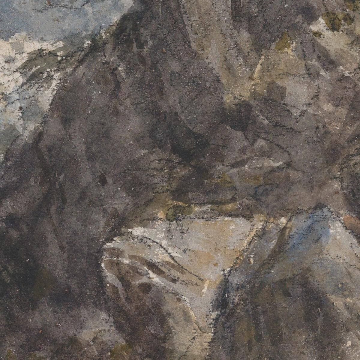 Driving Sheep In A Rocky Landscape David Cox dcx12 canvas print